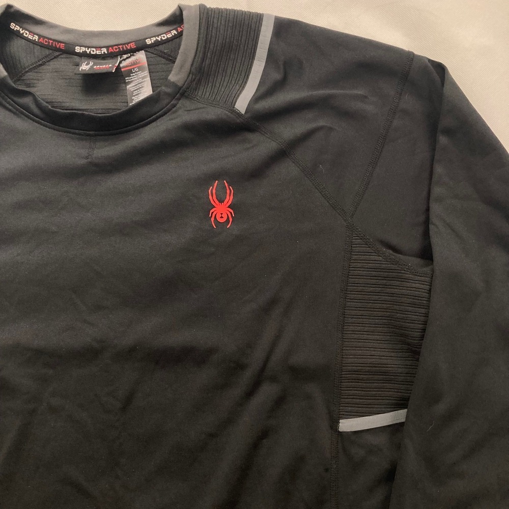 Spyder Active ProWeb Shirt Mens Large Black Long Sleeve Performance SPM100U